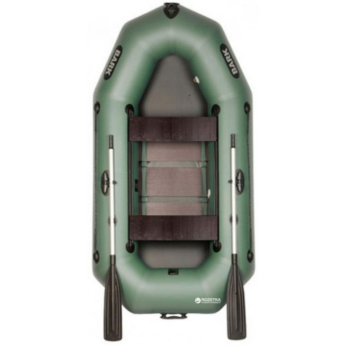 Надувний човен ПВХ Барк В-250D гребенний, двомісний зі слань-книжкою