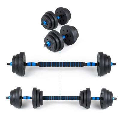 Гантелі розбірні бітумні THUNDER GYM-02 зі з'єднувачем для штанги, 2 x 10 кг