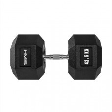 Гантеля HEX PRO HMS - 42,5 кг/чорна 
