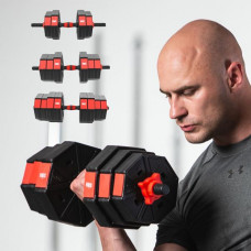 Набір штанга+гантелі HMS SGC40 - 2 х 20 кг, чорно-червоний Набір штанга+гантелі HMS SGC40 - 2 х 20 кг, чорно-червоний