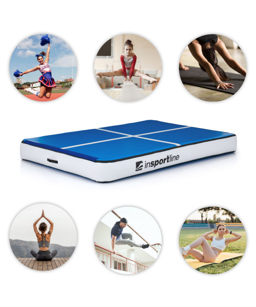 Килимок надувний inSPORTline Aircase 200x140 см, біло-синій