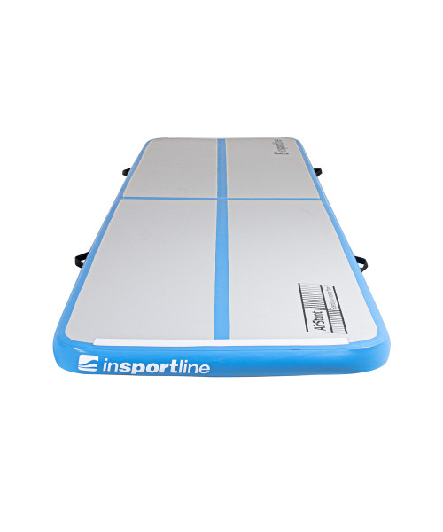 Килимок надувний Airtrack inSPORTline Airstunt 400x100 см, сіро-бірюзовий