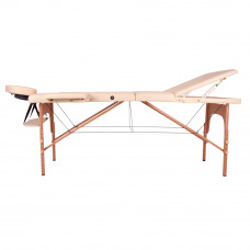 Масажний стіл inSPORTline Japane 3-Piece Wooden - кремово-жовтий