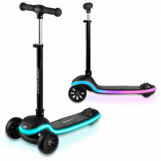 Дитячий самокат триколісний Ricokids Leddi чорний