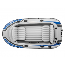 Човен надувний Intex Excursion 4 315 x 165 x 43 см, сіро-синій