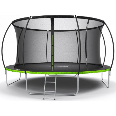 Батут Zipro Jump Pro Premium з внутрішньою сіткою 14 футів 435 см чорно-зелений