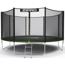 Батут Zipro Jump Pro з зовнішньою сіткою 14 футів 435 см чорно-зелений