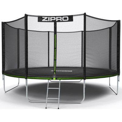 Батут Zipro Jump Pro з зовнішньою сіткою 14 футів 435 см чорно-зелений