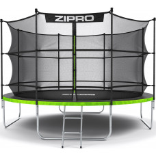 Батут Zipro Jump Pro з внутрішньою сіткою 12 футів 374 см чорно-зелений