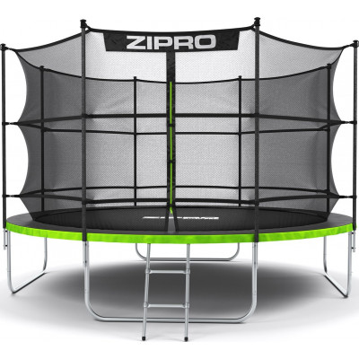 Батут Zipro Jump Pro з внутрішньою сіткою 12 футів 374 см чорно-зелений