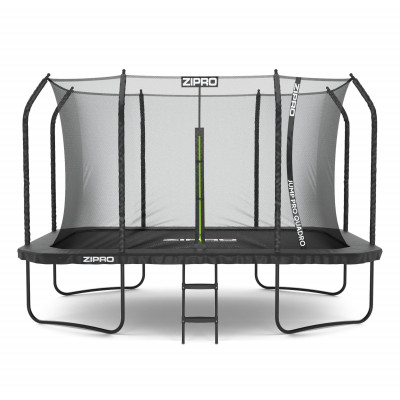 Батут Zipro Jump Pro Quadro з внутрішньою сіткою 8 х 12 футів 366 x 244 см чорний