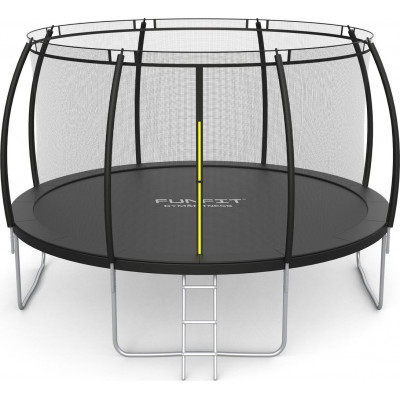 Батут Funfit 3121 з зовнішньою сіткою 12 футів 374 см чорний