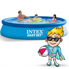 Басейн надувний 15в1 INTEX 28132, 366 x 76 см + машина для створення бульбашок