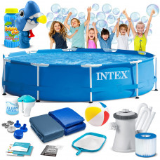 Басейн каркасний 15в1 INTEX 28202, 305 х 76 см + машина для створення бульбашок