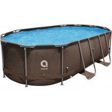 Басейн каркасний овальний Avenli Super Rattan 427 x 275 x 100 см, коричневий
