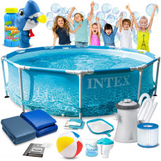 Басейн каркасний 16в1 INTEX 28208, 305 x 76 см + машина для створення бульбашок