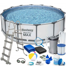 Басейн каркасний 18в1 Bestway 56438, 457 x 122 см + бульбашкова машина