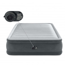 Матрац надувний Intex 64414ND з вбудованим електронасосом 203x152 см, чорно-сірий