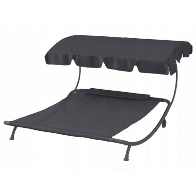 Лежак двомісний HG04786, 198 х 180 х 36,5 см - чорний