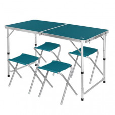 Стіл розкладний NILS CAMP NC1633 з 4 стільцями, синій