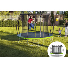 Батут Zipro Jump Pro Premium з внутрішньою сіткою 8 футів 252 см чорно-зелений