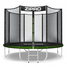 Батут Zipro Jump Pro з зовнішньою сіткою 8 футів 252 см чорно-зелений
