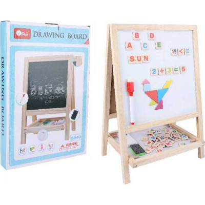 Дитяча двостороння дерев'яна дошка + аксесуари