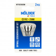 Набір біт Molder з обмежувачем для гіпсокартону PH2x25мм 2шт