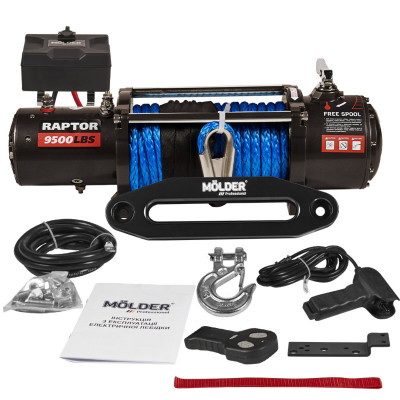 Лебідка Molder Raptor 9500lbs (5.5hp/4.1kw; 265:1) синтетичний трос