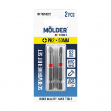 Набір біт Molder PH2x50мм 2шт (кольорове маркування)