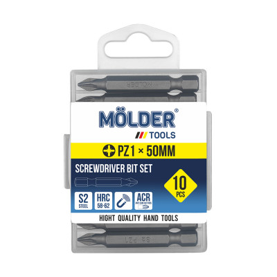 Набір біт Molder PZ1x50мм 10шт Набір біт Molder PZ1x50мм 10шт