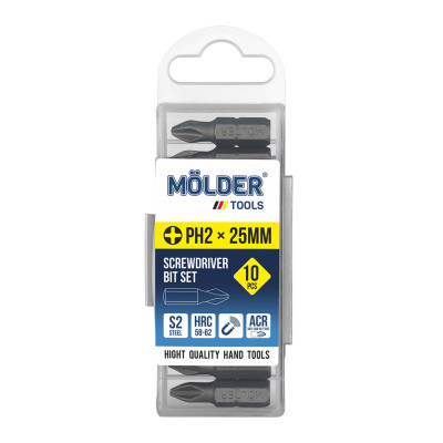Набір біт Molder PH2x25мм 10шт Набір біт Molder PH2x25мм 10шт