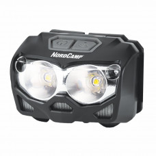 Ліхтар налобний Nord Camp 500Lm, 2x5W CREE XTG, 1200mAh/3xAAA, з сенсором білий/червоний