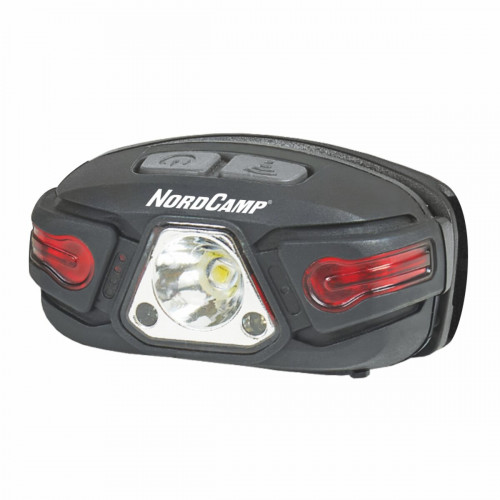 Ліхтар налобний Nord Camp 250Lm, 5W LED, 850mAh, з сенсором білий/червоний Ліхтар налобний Nord Camp 250Lm, 5W LED, 850mAh, з сенсором білий/червоний