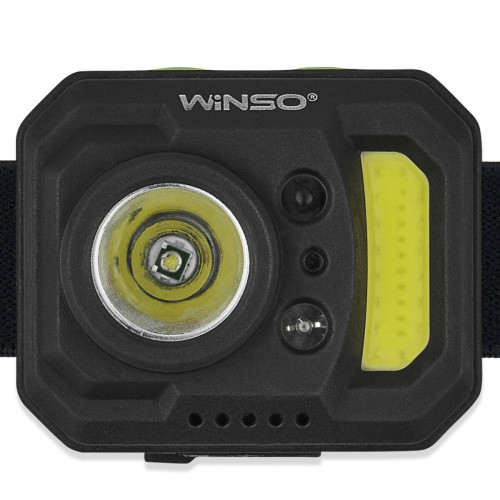Ліхтар налобний Winso 140+130Lm, 3W XPE+3W COB, 850mAh, з сенсором білий/червоний Ліхтар налобний Winso 140+130Lm, 3W XPE+3W COB, 850mAh, з сенсором білий/червоний