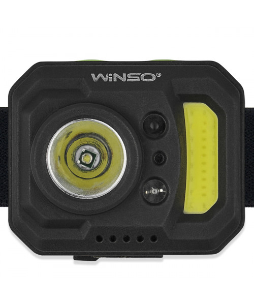 Ліхтар налобний Winso 140+130Lm, 3W XPE+3W COB, 850mAh, з сенсором білий/червоний Ліхтар налобний Winso 140+130Lm, 3W XPE+3W COB, 850mAh, з сенсором білий/червоний