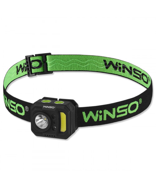 Ліхтар налобний Winso 140+130Lm, 3W XPE+3W COB, 850mAh, з сенсором білий/червоний Ліхтар налобний Winso 140+130Lm, 3W XPE+3W COB, 850mAh, з сенсором білий/червоний