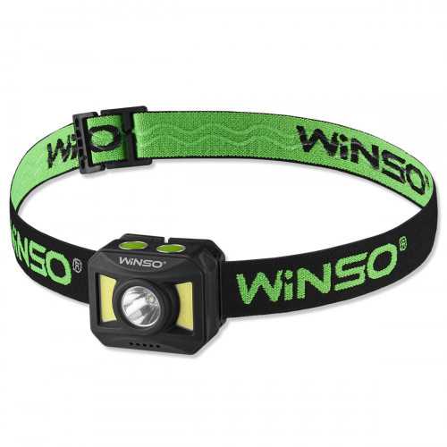 Ліхтар налобний Winso 150+140Lm, 3W+COB, 850mAh, білий/червоний