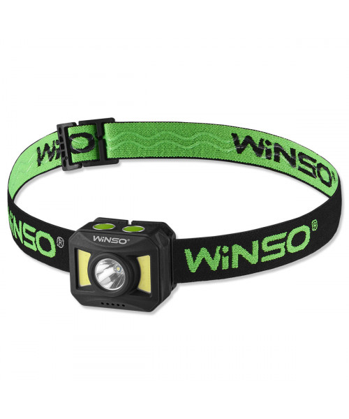 Ліхтар налобний Winso 150+140Lm, 3W+COB, 850mAh, білий/червоний