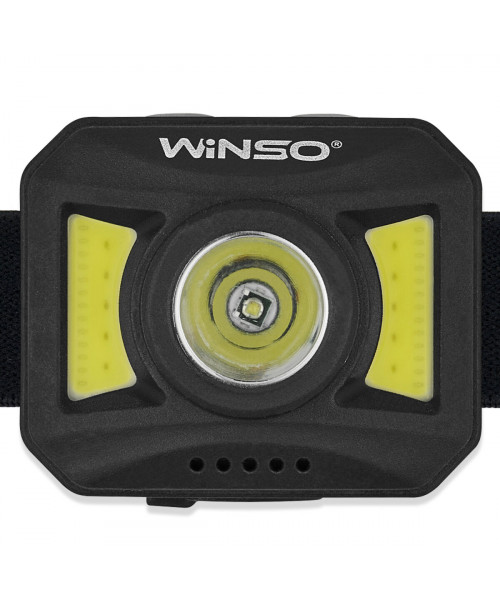 Ліхтар налобний Winso 150+140Lm, 3W+COB, 850mAh, білий/червоний