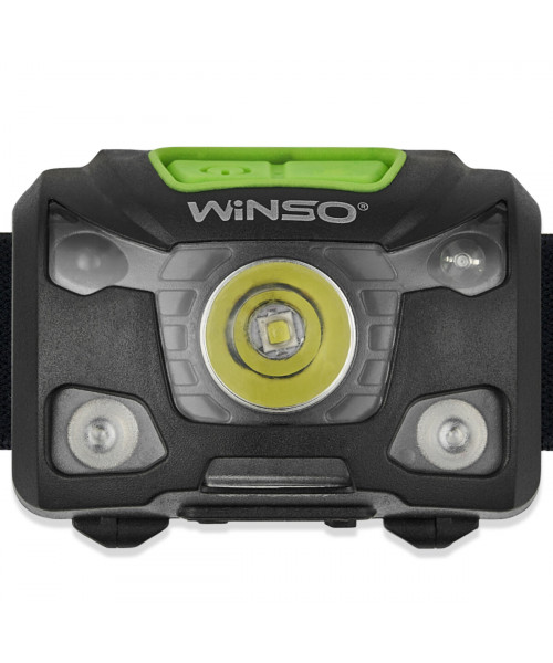 Ліхтар налобний Winso Pro 250Lm, 5W XPG, 1200mAh/3xAAA (в комплекті), з сенсором білий/червоний