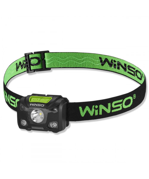 Ліхтар налобний Winso Pro 250Lm, 5W XPG, 1200mAh/3xAAA (в комплекті), з сенсором білий/червоний