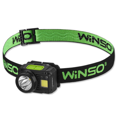 Ліхтар налобний Winso Pro 650Lm, 3W CREE XPG+COB, 1200mAh/3xAAA, з сенсором білий/червоний