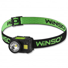 Ліхтар налобний Winso Pro 500Lm, 3W CREE XPG+COB, 1200mAh/3xAAA, Zoom, з сенсором білий/червоний