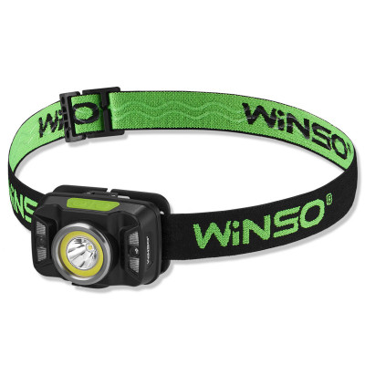 Ліхтар налобний Winso 380Lm, 5W CREE XTE+COB, 1800mAh, з сенсором білий/червоний