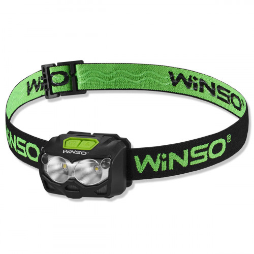 Ліхтар налобний Winso Pro 500Lm, 2x5W CREE XTG, 1200mAh/3xAAA, з сенсором білий/червоний Ліхтар налобний Winso Pro 500Lm, 2x5W CREE XTG, 1200mAh/3xAAA, з сенсором білий/червоний