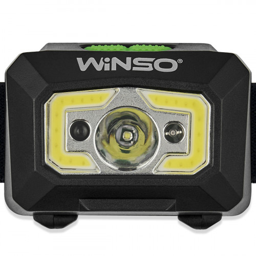 Ліхтар налобний Winso 200Lm, 3W XPE+ COB, 1200mAh з сенсором білий/червоний