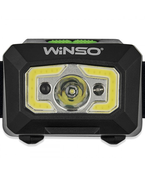 Ліхтар налобний Winso 200Lm, 3W XPE+ COB, 1200mAh з сенсором білий/червоний