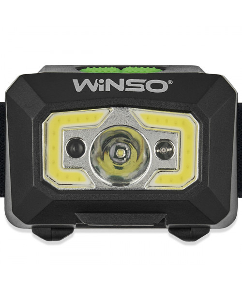 Ліхтар налобний Winso 280Lm, 3W XPE+ COB, 1200mAh, з сенсором білий/червоний Ліхтар налобний Winso 280Lm, 3W XPE+ COB, 1200mAh, з сенсором білий/червоний