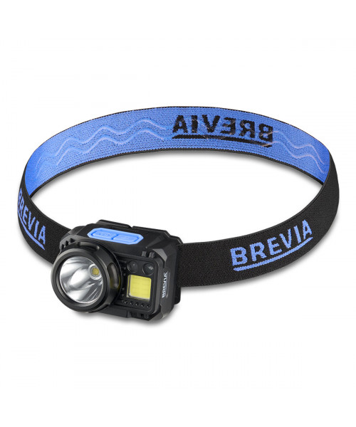 Ліхтар налобний Brevia 500Lm, 3W CREE XPG+COB, 1200mAh/3xAAA, з сенсором білий/червоний